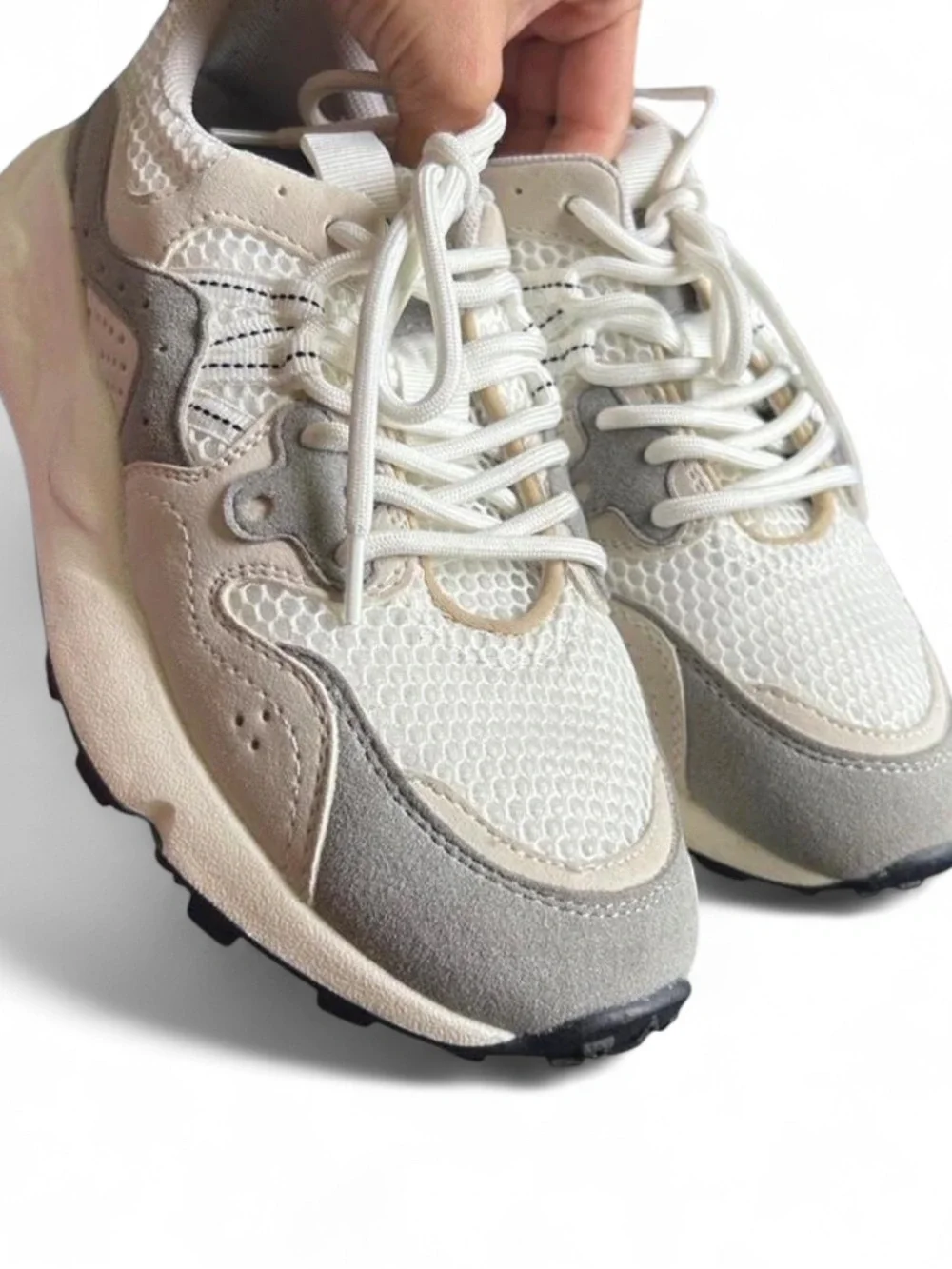 LOFT Versa Women's Neutral White and Gray Chunky Trainer Sneakers